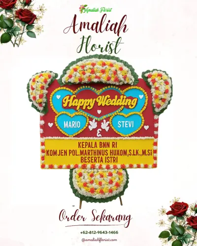 Karangan Papan Bunga Pernikahan di Ledeng